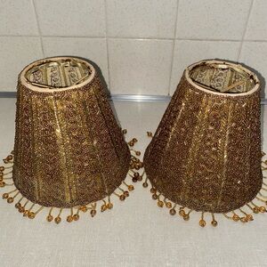 Vintage Bombay Company Beaded Clip On Lampshade Covers Set 2‎